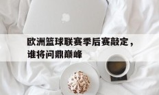 开云体育入口官网-关于欧洲篮球联赛季后赛敲定，谁将问鼎巅峰的信息